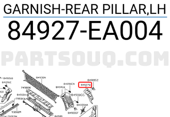 Nissan 84927EA004 GARNISH-REAR PILLAR,LH