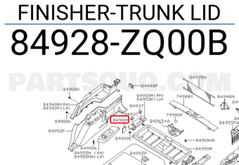 Nissan 84928ZQ00B FINISHER-TRUNK LID