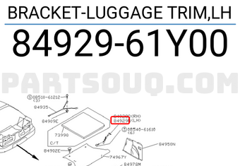 Nissan 8492961Y00 BRACKET-LUGGAGE TRIM,LH