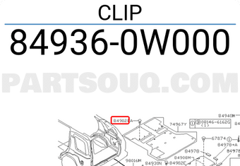 Nissan 849360W000 CLIP