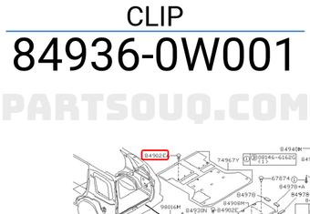 Nissan 849360W001 CLIP