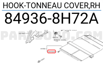 Nissan 849368H72A HOOK-TONNEAU COVER,RH