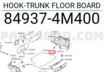 Nissan 849374M400 HOOK-TRUNK FLOOR BOARD