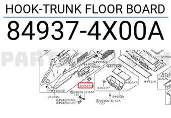 Nissan 849374X00A HOOK-TRUNK FLOOR BOARD