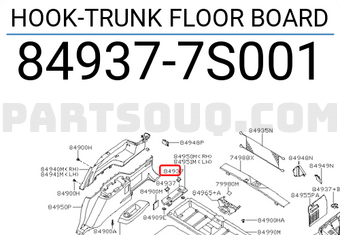 Nissan 849377S001 HOOK-TRUNK FLOOR BOARD