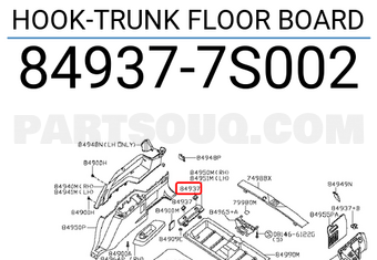 Nissan 849377S002 HOOK-TRUNK FLOOR BOARD