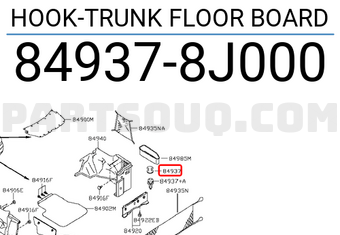 Nissan 849378J000 HOOK-TRUNK FLOOR BOARD