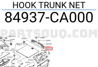 Nissan 84937CA000 HOOK TRUNK NET