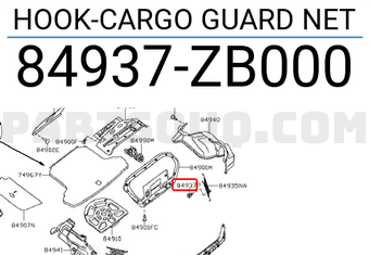 Nissan 84937ZB000 HOOK-CARGO GUARD NET
