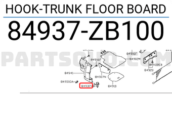 Nissan 84937ZB100 HOOK-TRUNK FLOOR BOARD