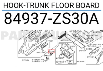 Nissan 84937ZS30A HOOK-TRUNK FLOOR BOARD