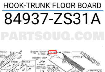 Nissan 84937ZS31A HOOK-TRUNK FLOOR BOARD