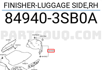 Nissan 849403SB0A FINISHER-LUGGAGE SIDE,RH