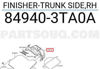 Nissan 849403TA0A FINISHER-TRUNK SIDE,RH