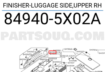 Nissan 849405X02A FINISHER-LUGGAGE SIDE,UPPER RH