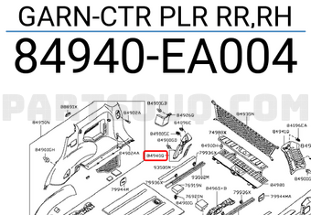 Nissan 84940EA004 GARN-CTR PLR RR,RH