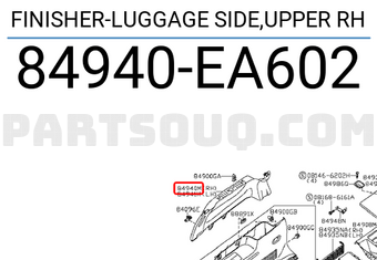 Nissan 84940EA602 FINISHER-LUGGAGE SIDE,UPPER RH