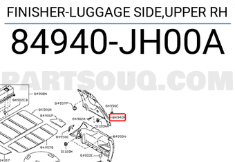 Nissan 84940JH00A FINISHER-LUGGAGE SIDE,UPPER RH