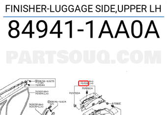 Nissan 849411AA0A FINISHER-LUGGAGE SIDE,UPPER LH