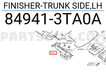 Nissan 849413TA0A FINISHER-TRUNK SIDE,LH