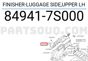 Nissan 849417S000 FINISHER-LUGGAGE SIDE,UPPER LH