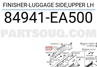 Nissan 84941EA500 FINISHER-LUGGAGE SIDE,UPPER LH