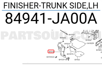 Nissan 84941JA00A FINISHER-TRUNK SIDE,LH