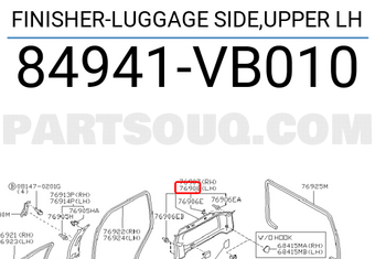 Nissan 84941VB010 FINISHER-LUGGAGE SIDE,UPPER LH
