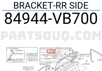 Nissan 84944VB700 BRACKET-RR SIDE