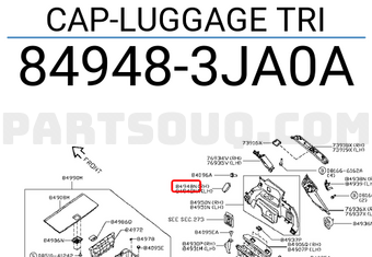 Nissan 849483JA0A CAP-LUGGAGE TRI