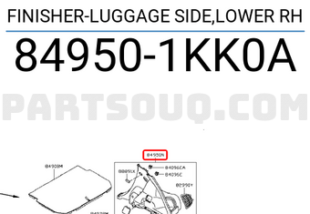 Nissan 849501KK0A FINISHER-LUGGAGE SIDE,LOWER RH