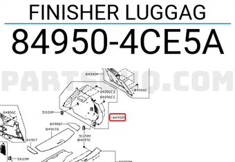 Nissan 849504CE5A FINISHER LUGGAG
