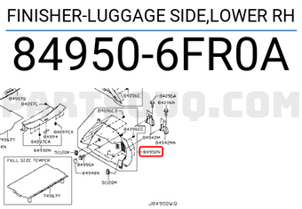 Nissan 849506FR0A FINISHER-LUGGAGE SIDE,LOWER RH