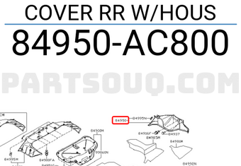 Nissan 84950AC800 COVER RR W/HOUS
