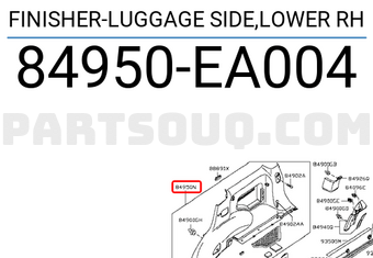 Nissan 84950EA004 FINISHER-LUGGAGE SIDE,LOWER RH