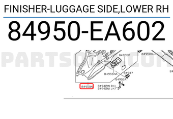 Nissan 84950EA602 FINISHER-LUGGAGE SIDE,LOWER RH