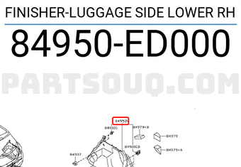 Nissan 84950ED000 FINISHER-LUGGAGE SIDE LOWER RH