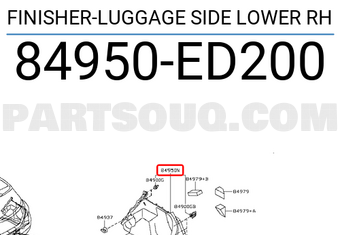 Nissan 84950ED200 FINISHER-LUGGAGE SIDE LOWER RH