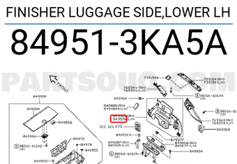 Nissan 849513KA5A FINISHER LUGGAGE SIDE,LOWER LH