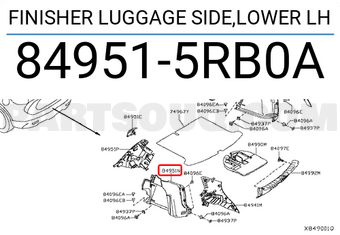Nissan 849515RB0A FINISHER LUGGAGE SIDE,LOWER LH