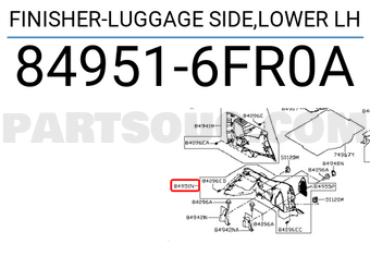 Nissan 849516FR0A FINISHER-LUGGAGE SIDE,LOWER LH