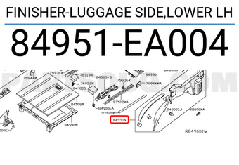 Nissan 84951EA004 FINISHER-LUGGAGE SIDE,LOWER LH