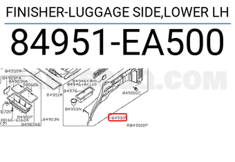 Nissan 84951EA500 FINISHER-LUGGAGE SIDE,LOWER LH