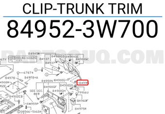 Nissan 849523W700 CLIP-TRUNK TRIM