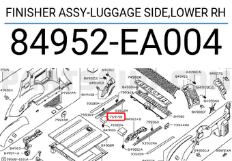 Nissan 84952EA004 FINISHER ASSY-LUGGAGE SIDE,LOWER RH