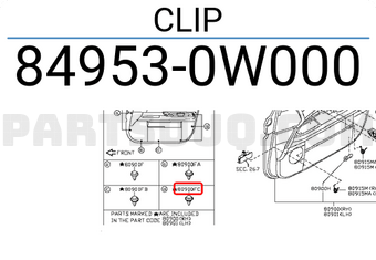 Nissan 849530W000 CLIP