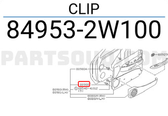 Nissan 849532W100 CLIP
