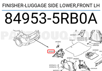 Nissan 849535RB0A FINISHER-LUGGAGE SIDE LOWER,FRONT LH