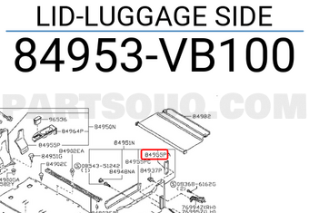 Nissan 84953VB100 LID-LUGGAGE SIDE