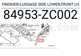 Nissan 84953ZC002 FINISHER-LUGGAGE SIDE LOWER,FRONT LH